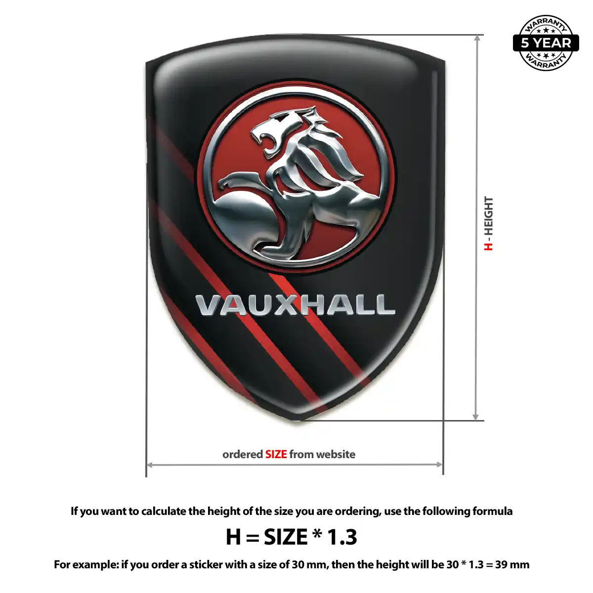 Vauxhall Self Adhesive Emblem Sticker Resin Luxe