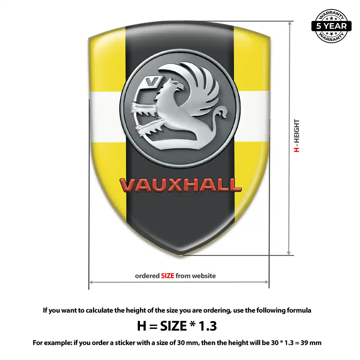 Vauxhall Self Adhesive Emblem Sticker Signature Grade