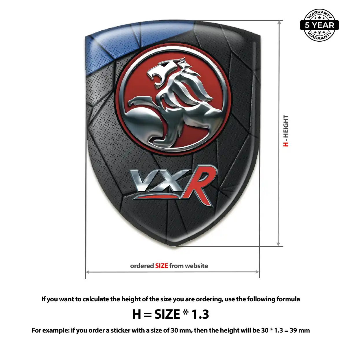 Vauxhall Silicone Sticker Outer Style