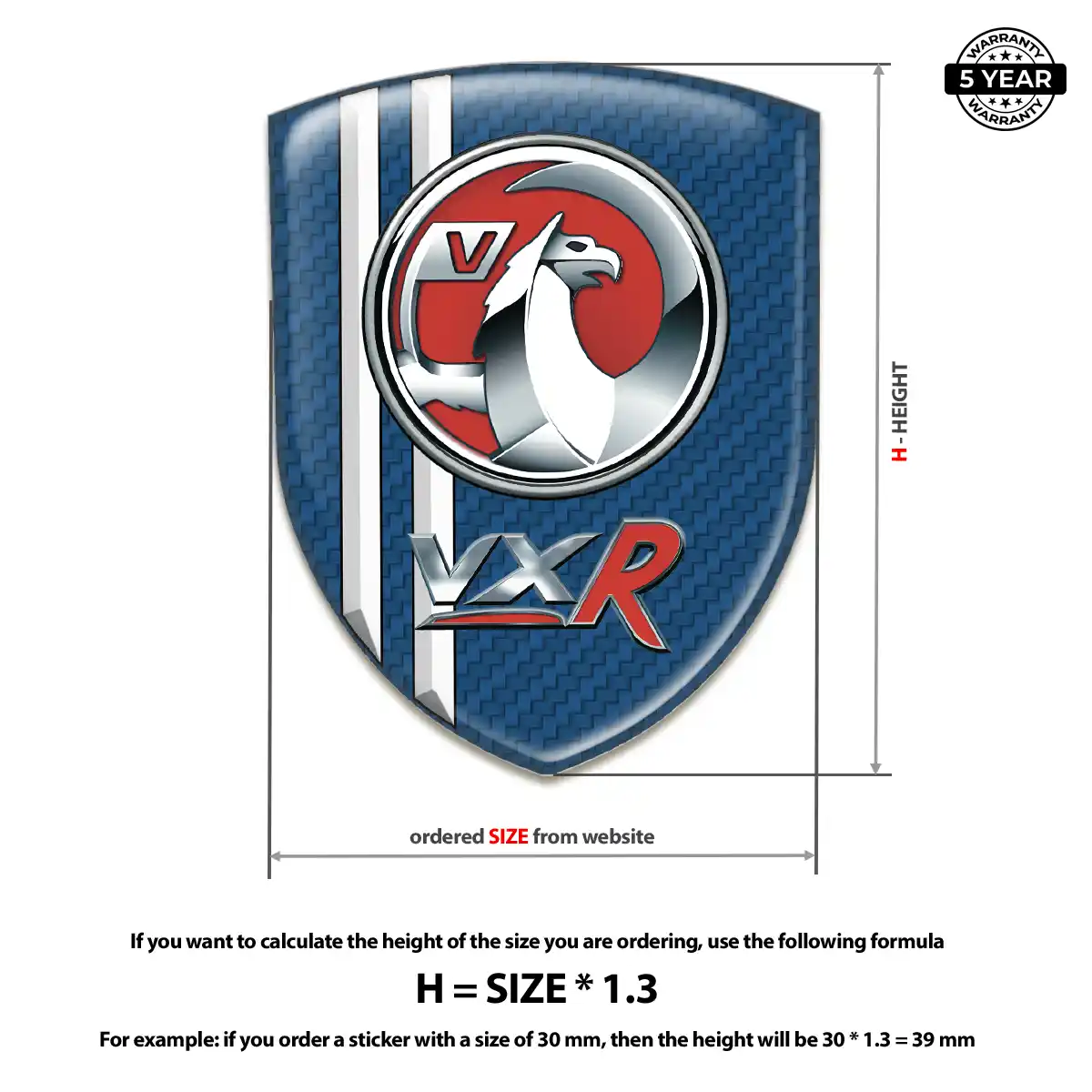 Vauxhall Silicone Sticker Premium Dome