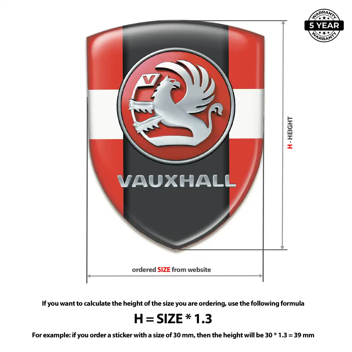 Vauxhall Silicone Sticker Prestige Line