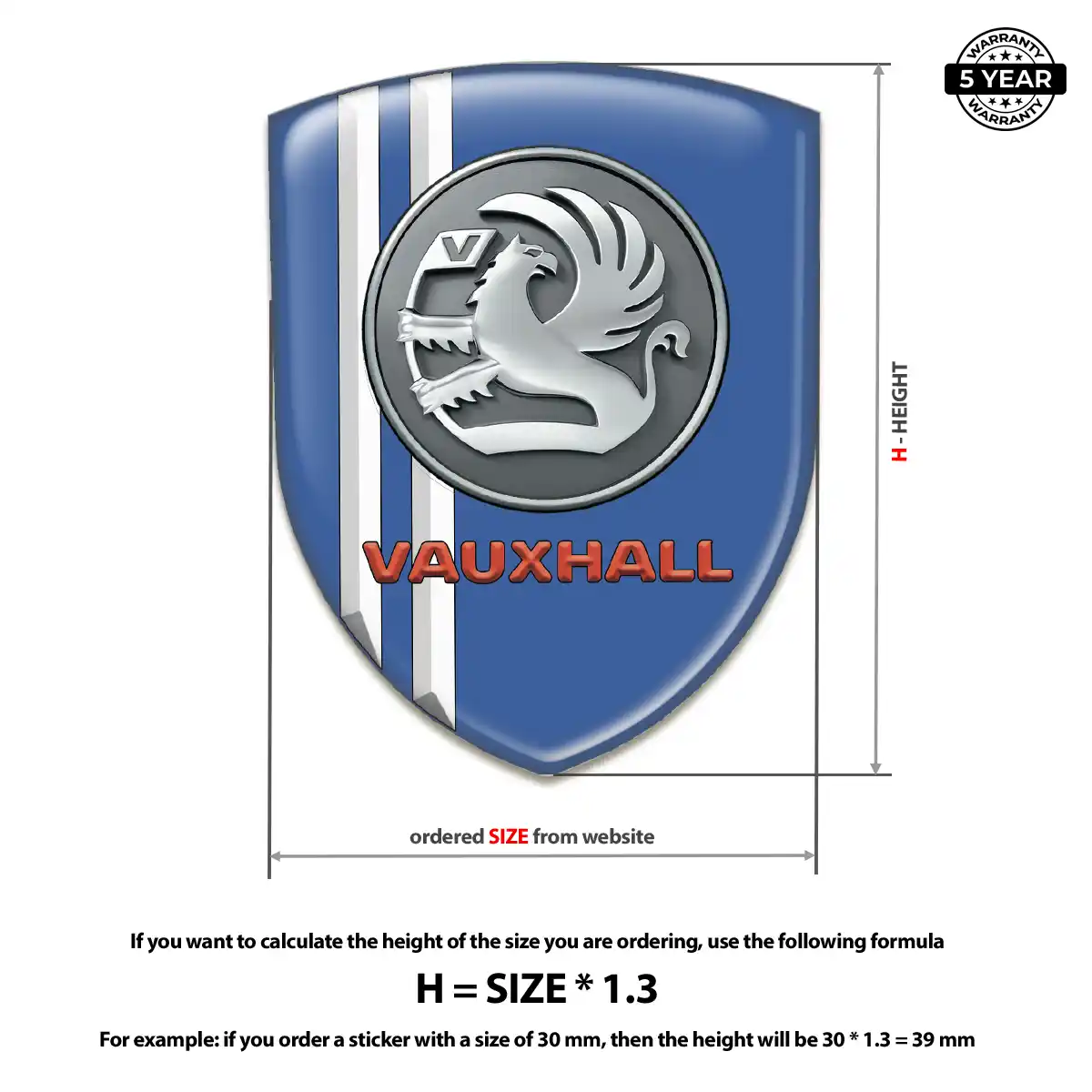 Vauxhall Silicone Sticker Prime Quality