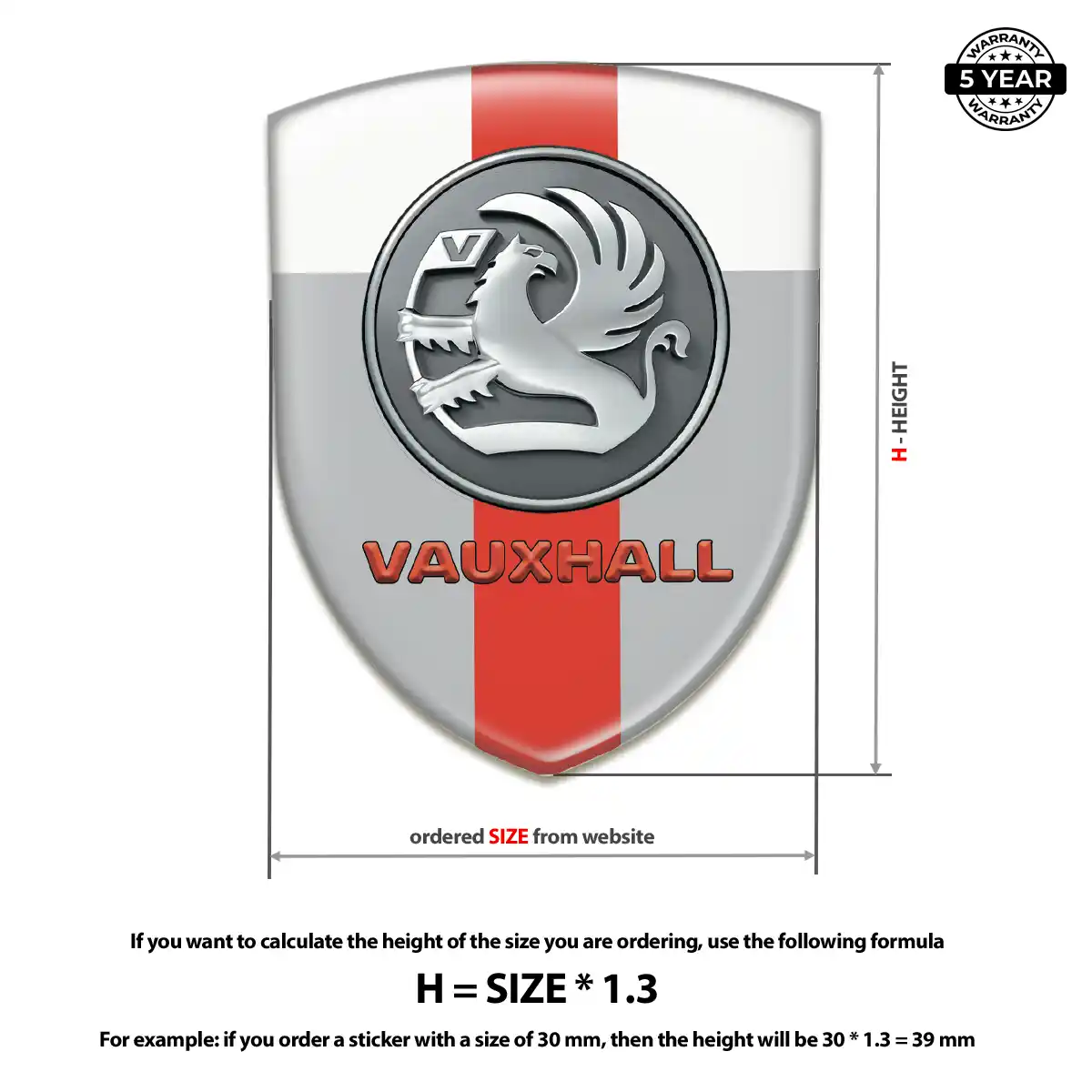 Vauxhall Silicone Sticker Resin Luxe