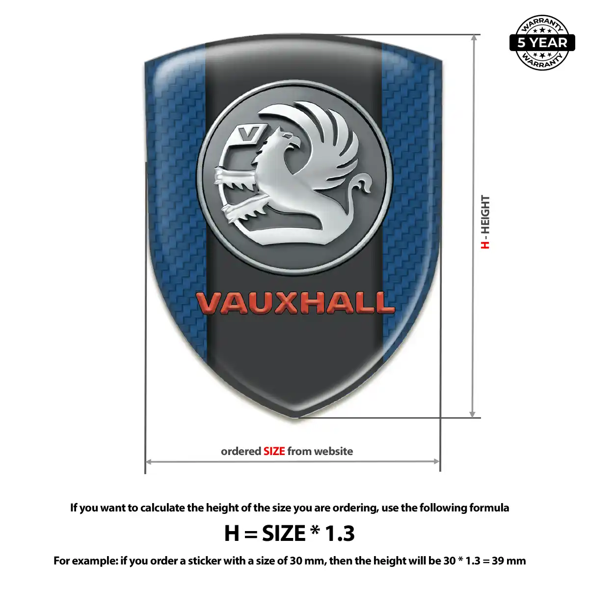 Vauxhall Vehicle Logo Sticker Elite Finish