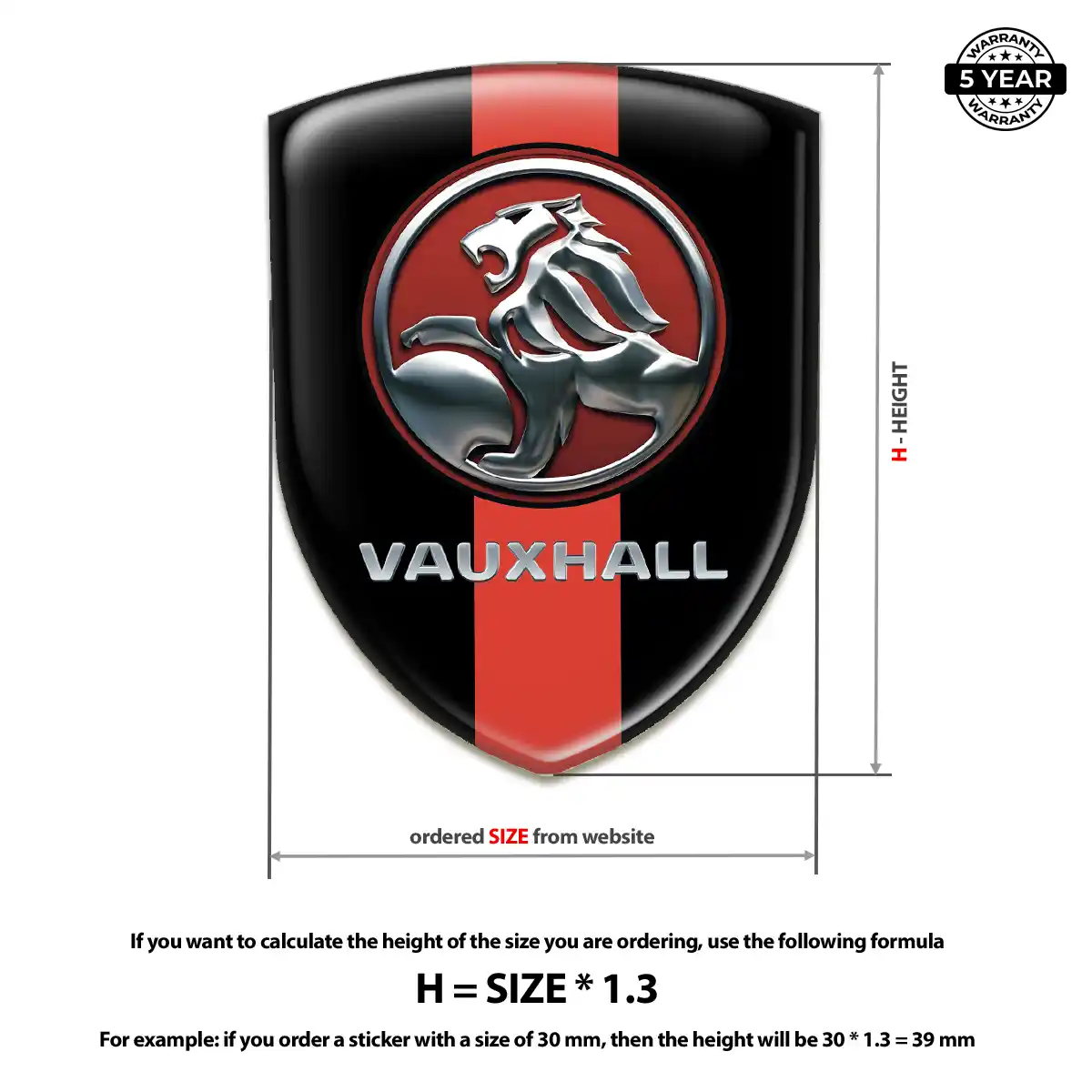 Vauxhall Vehicle Logo Sticker Interior Luxe