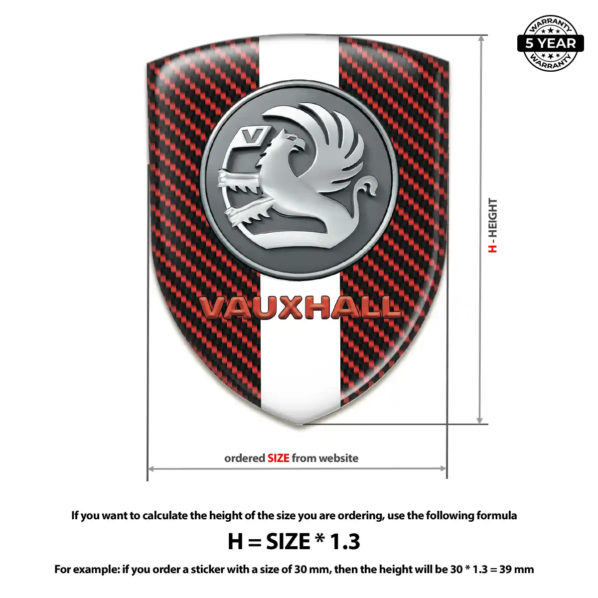 Vauxhall Vehicle Logo Sticker Premium Dome