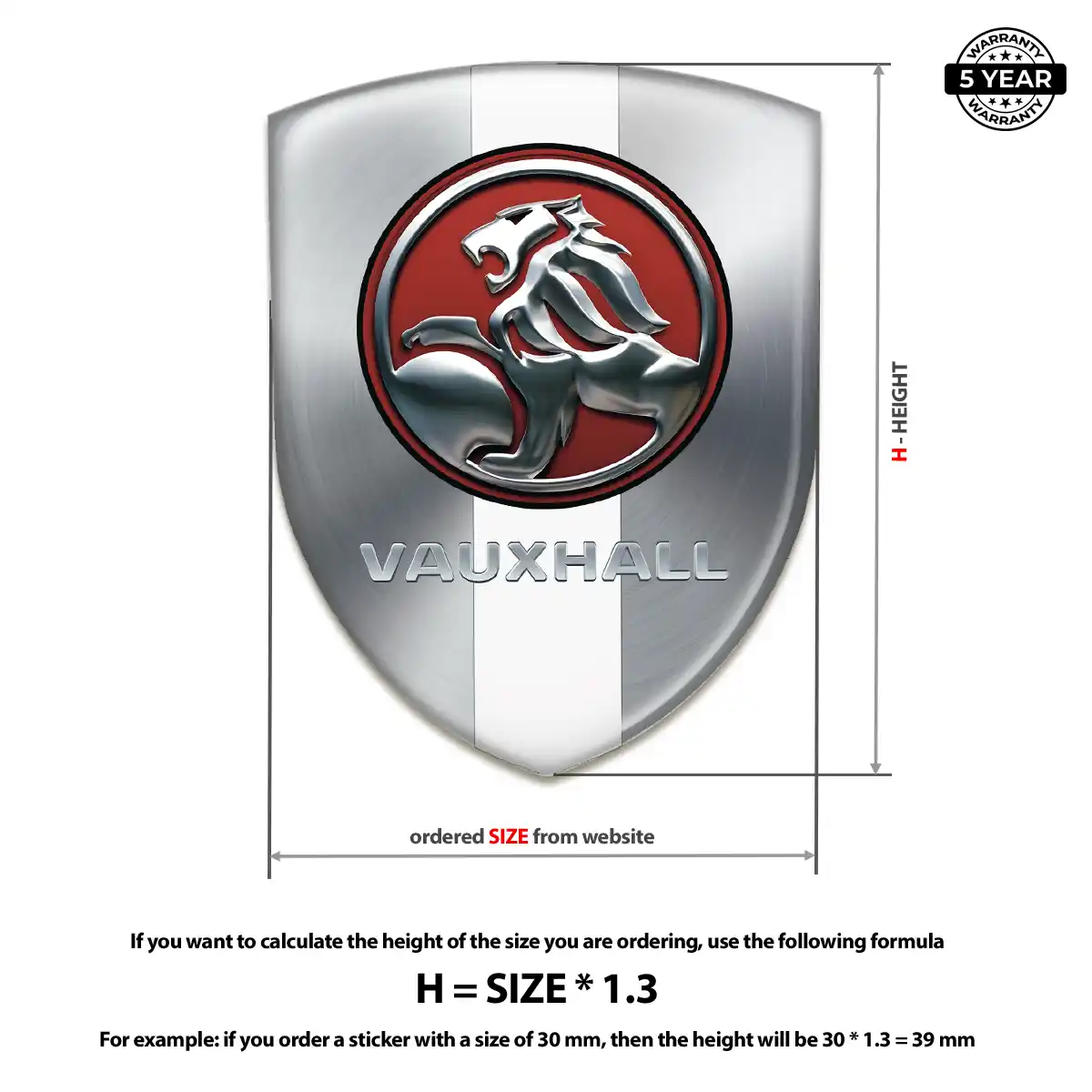 Vauxhall Vehicle Logo Sticker Prestige Line