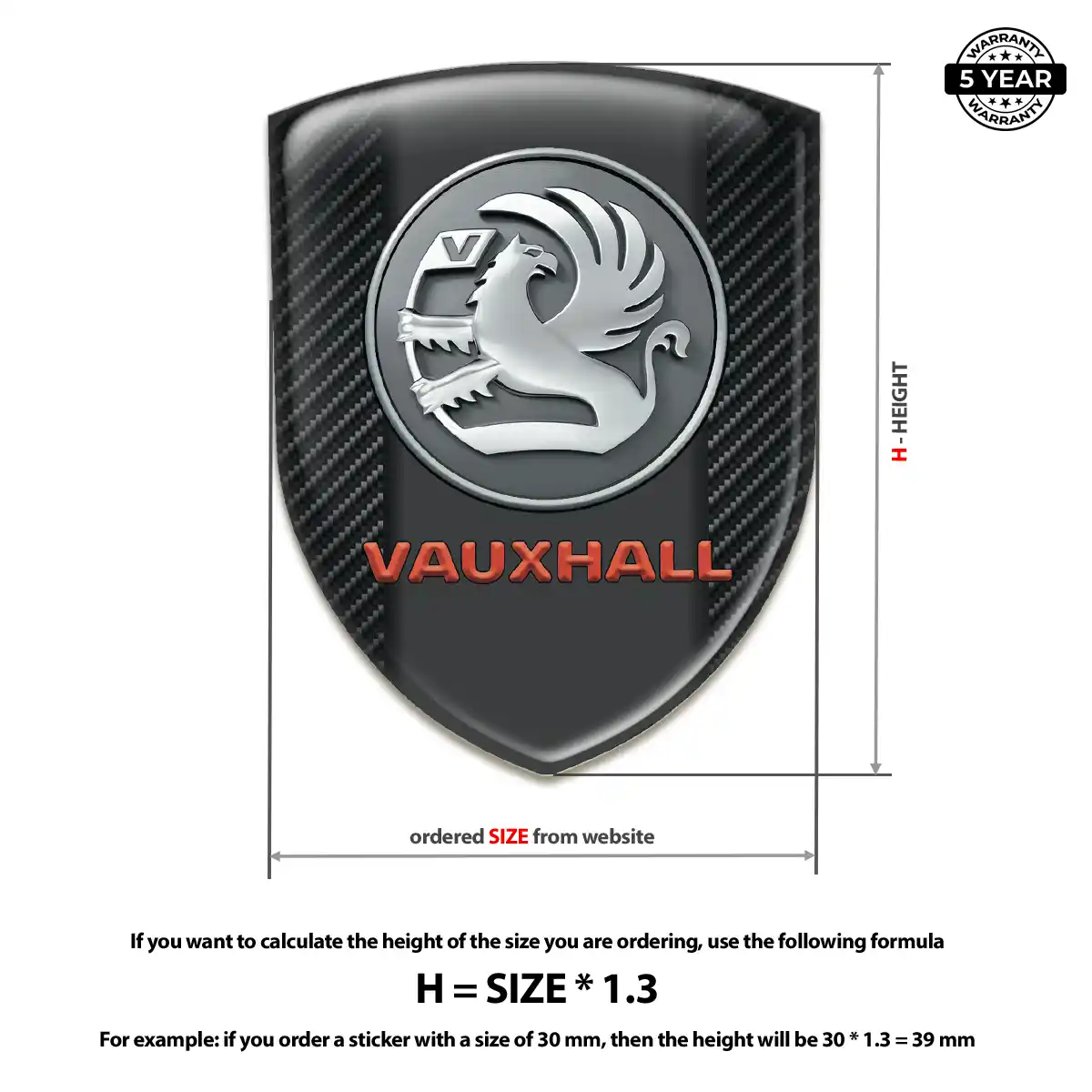 Vauxhall Vehicle Logo Sticker Resin Elite