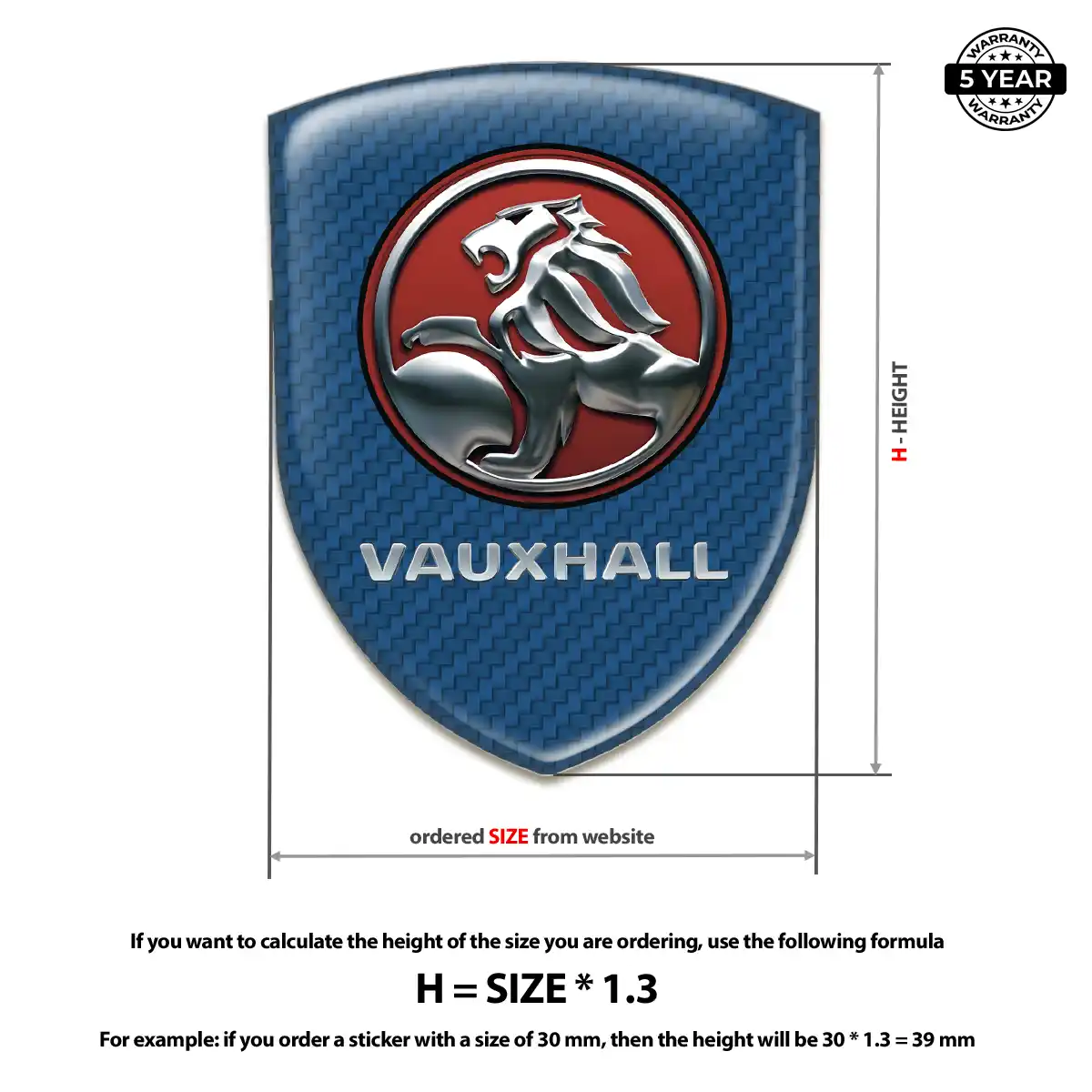 Vauxhall Vehicle Logo Sticker Resin Luxe