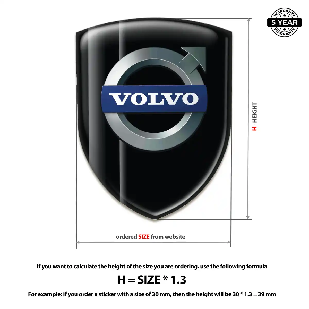 Volvo 3D Badge Sticker Deluxe Edition
