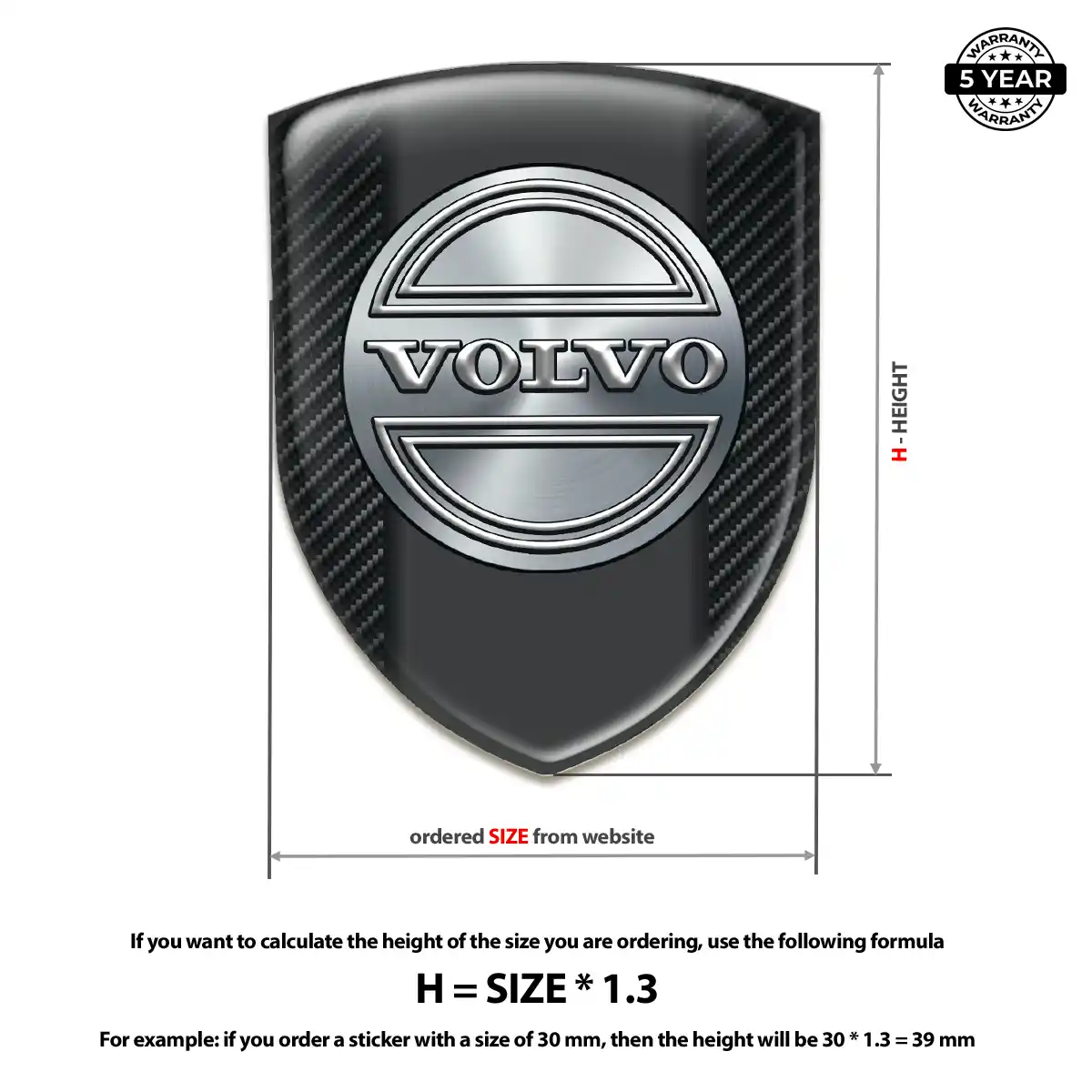 Volvo 3D Badge Sticker Elite Edition