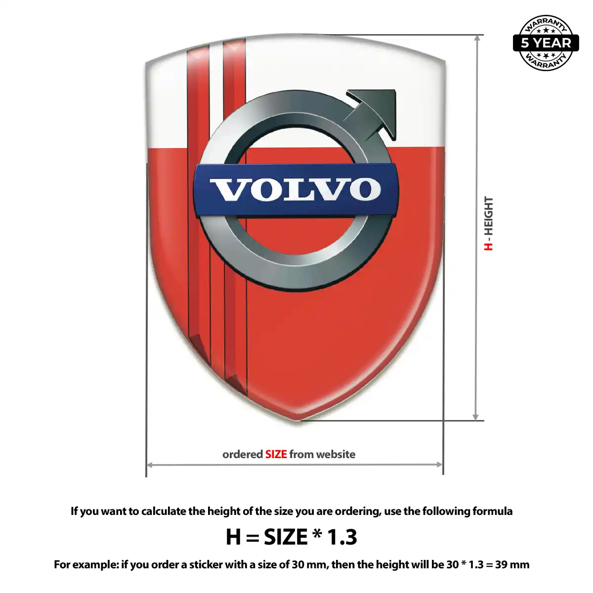 Volvo 3D Badge Sticker Elite Finish
