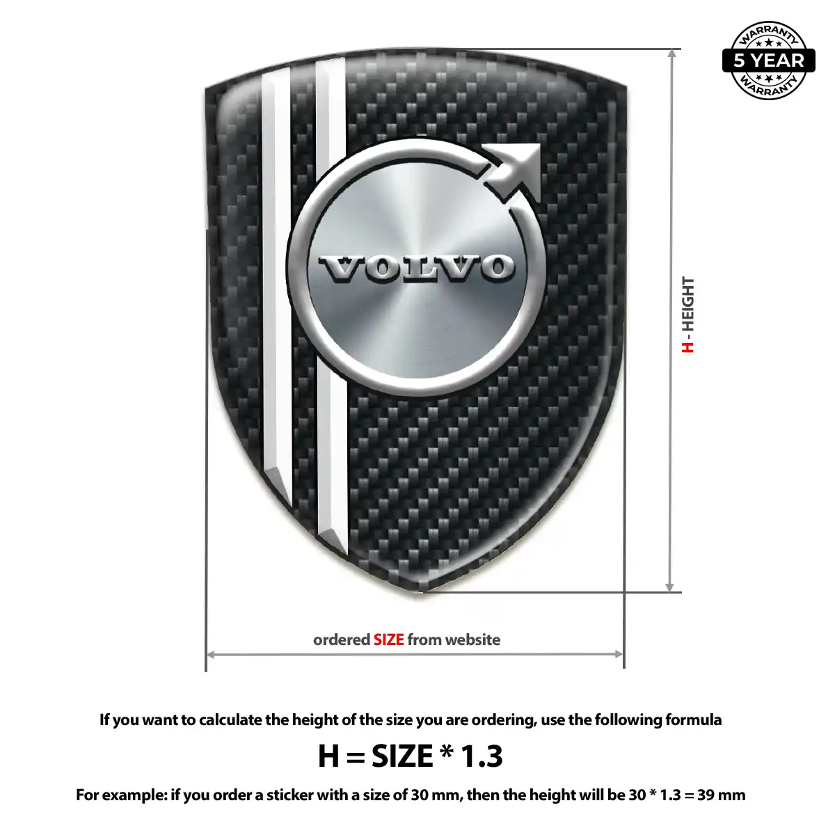 Volvo 3D Badge Sticker Exterior Luxe