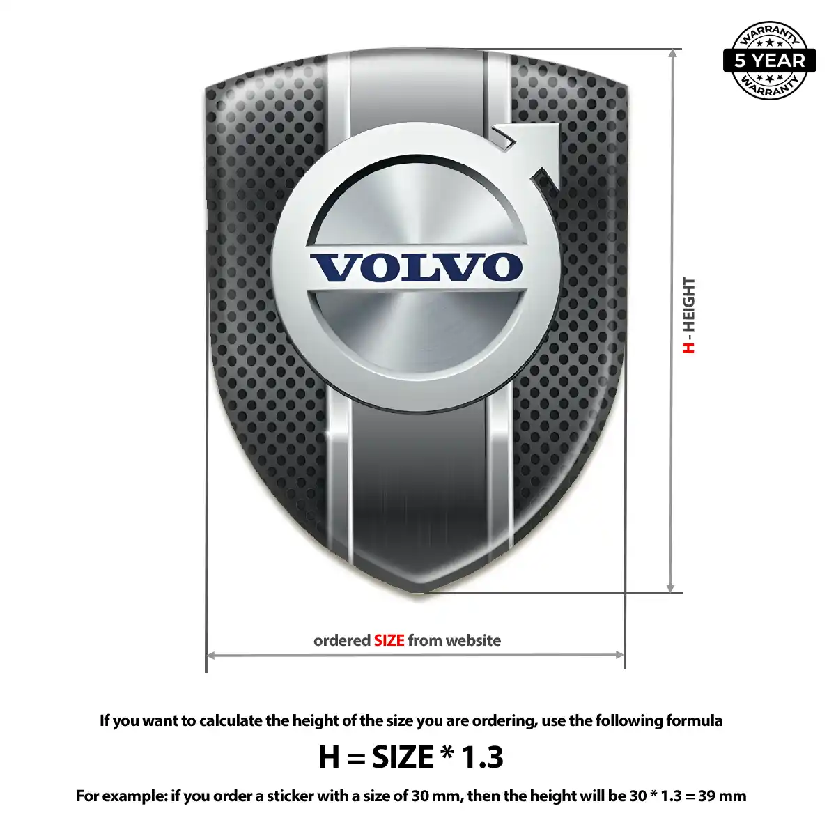 Volvo 3D Badge Sticker Interior Elegance