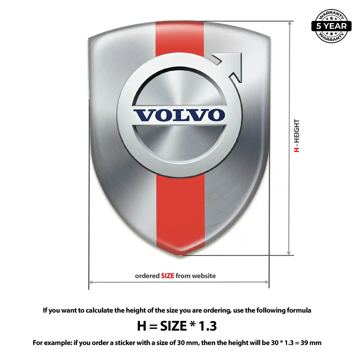 Volvo 3D Badge Sticker Interior Luxe