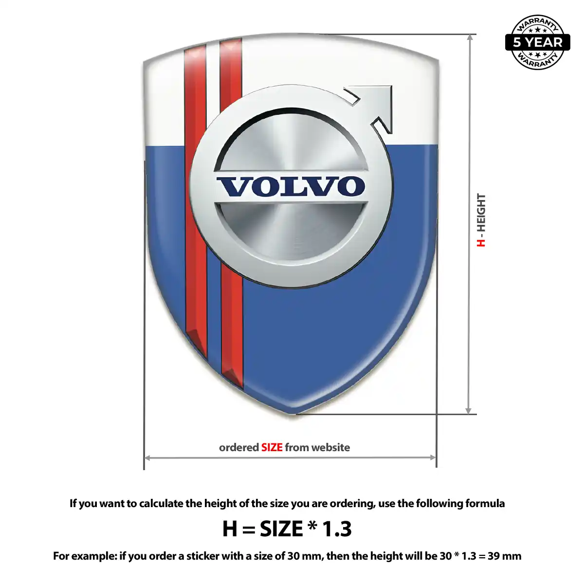 Volvo 3D Badge Sticker Noble Edition