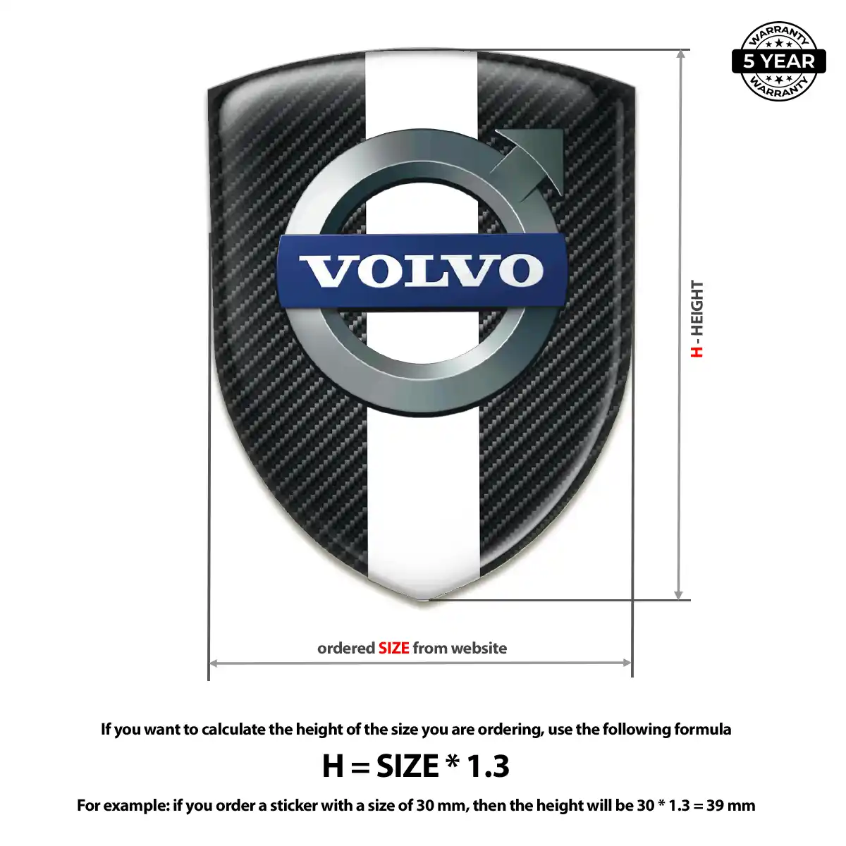 Volvo 3D Badge Sticker Opulent Line