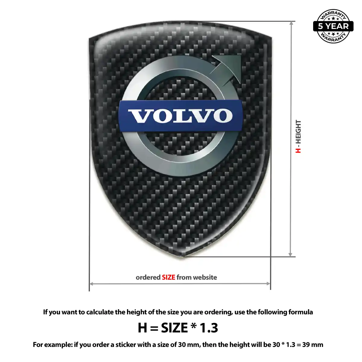 Volvo 3D Badge Sticker Outer Style