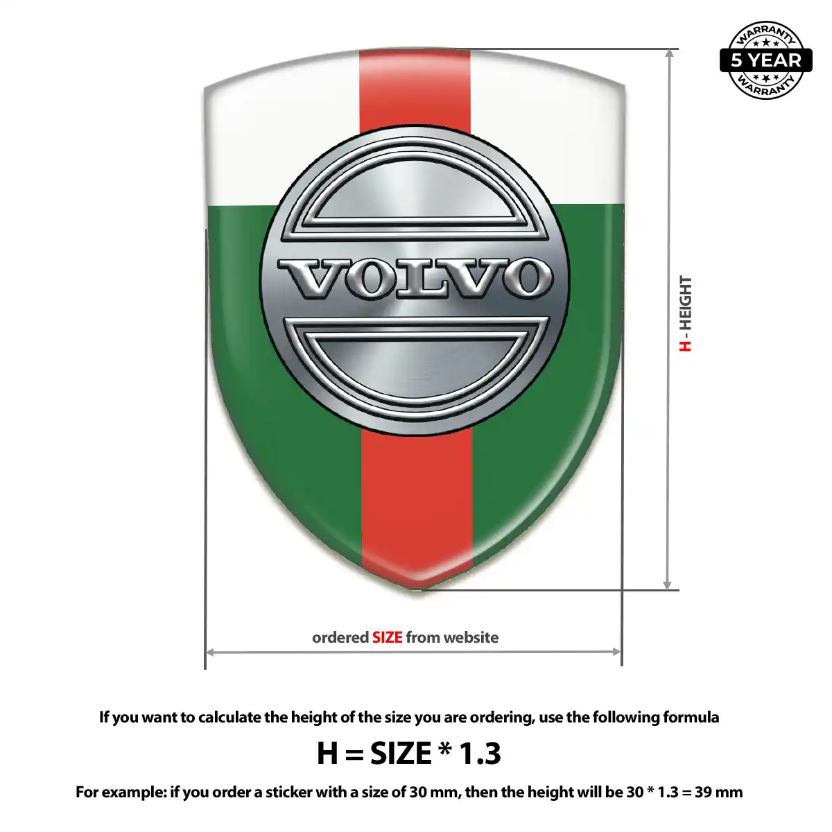 Volvo 3D Badge Sticker Prestige Line