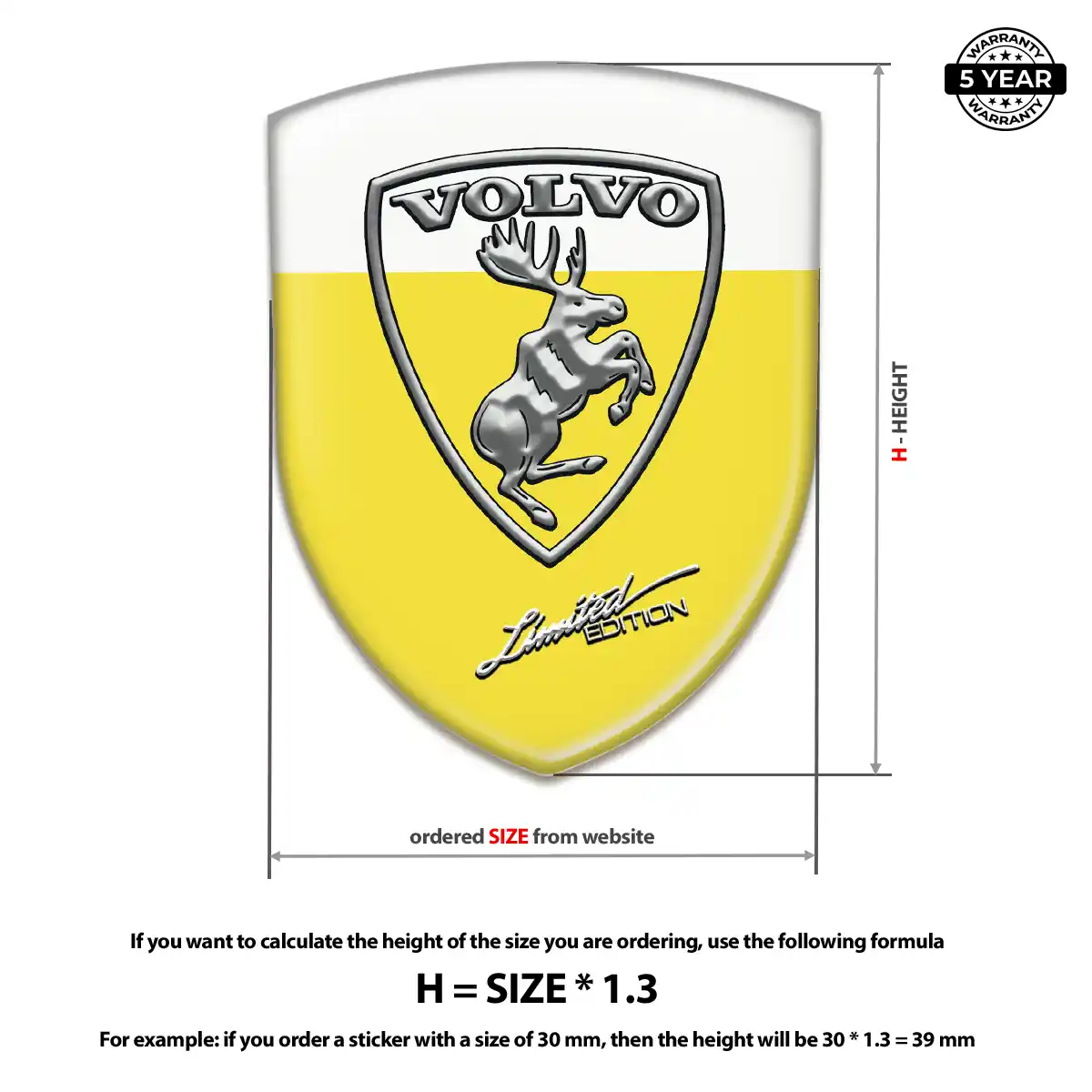 Volvo 3D Badge Sticker Prime Quality
