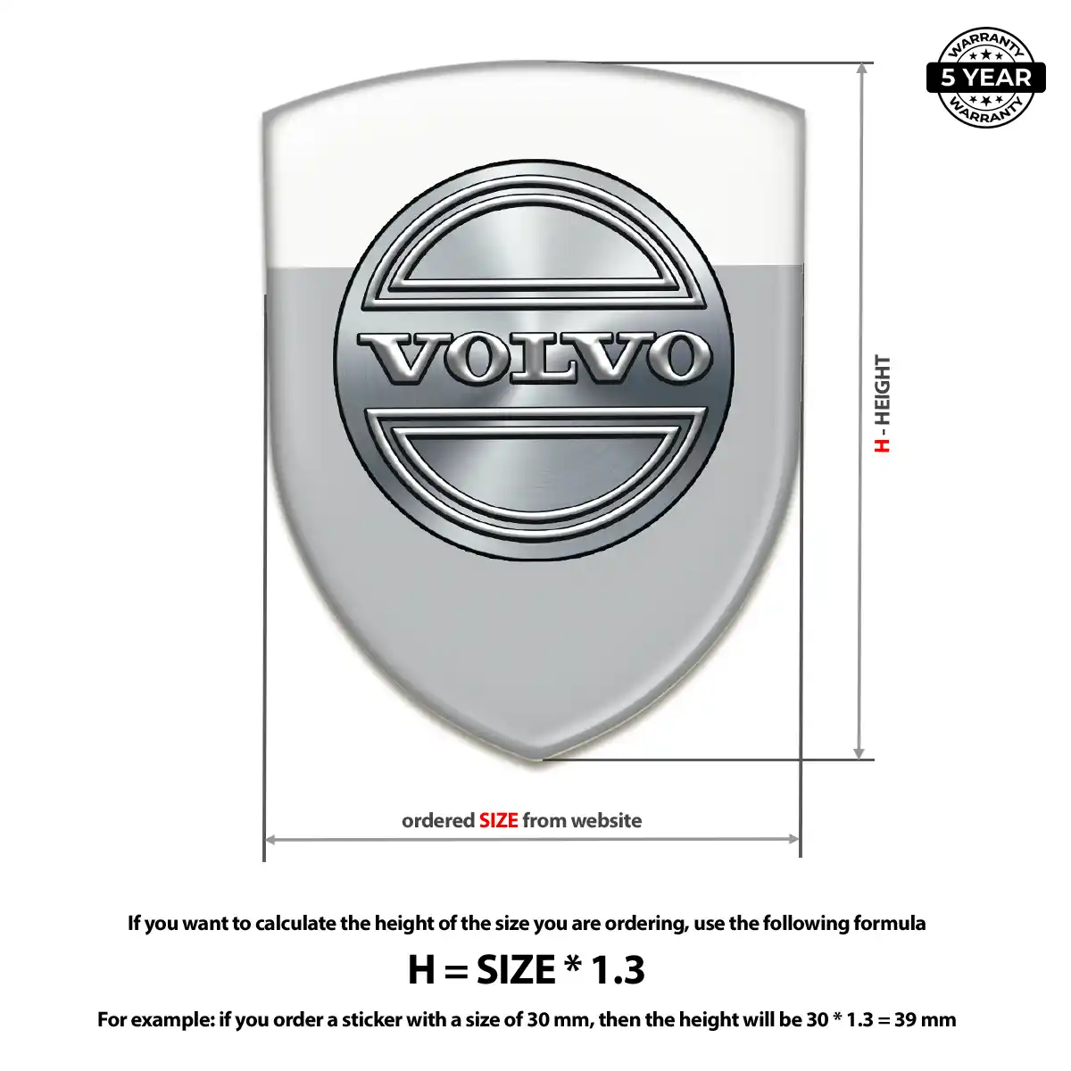 Volvo 3D Badge Sticker Refined Design
