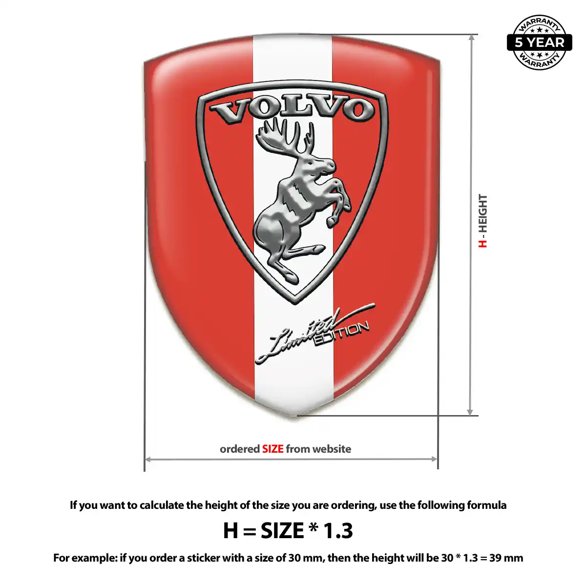 Volvo 3D Badge Sticker Resin Elite