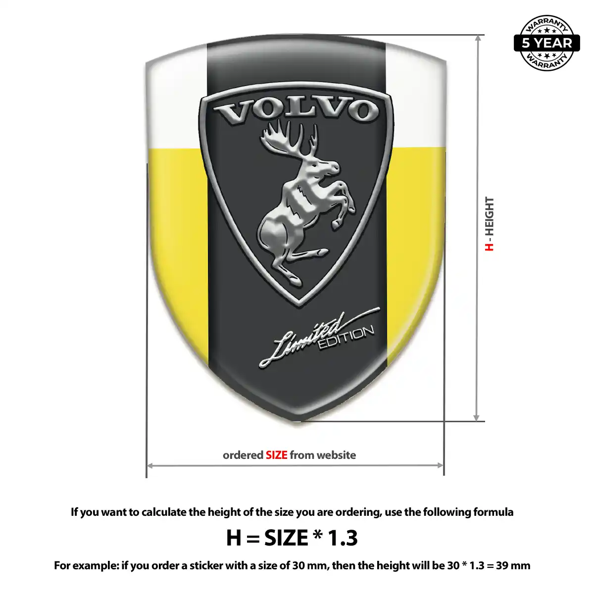Volvo 3D Badge Sticker Signature Grade