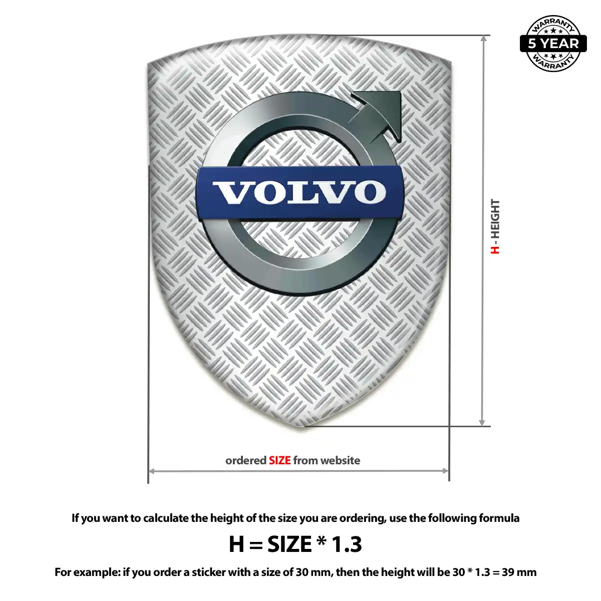 Volvo 3D Badge Sticker Sleek Style
