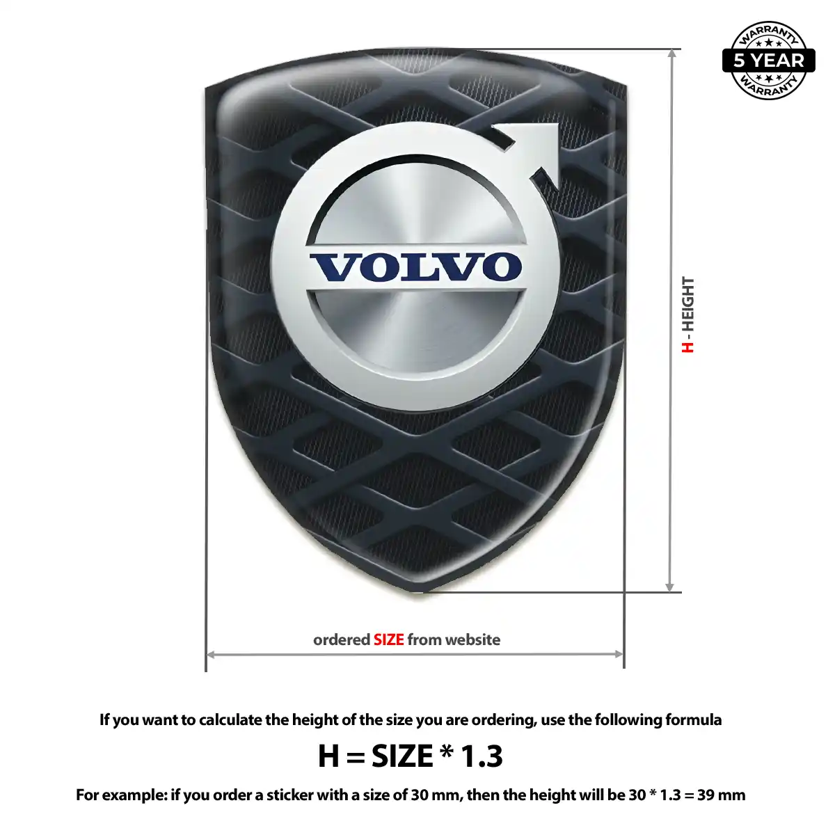 Volvo 3D Badge Sticker Superior Craft
