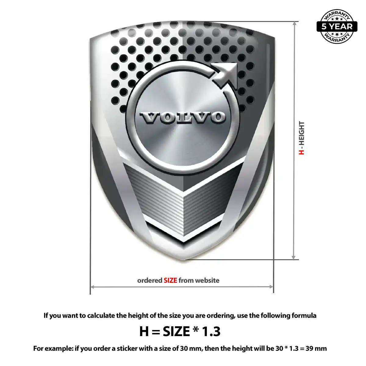 Volvo 3D Domed Sticker Cabin Style