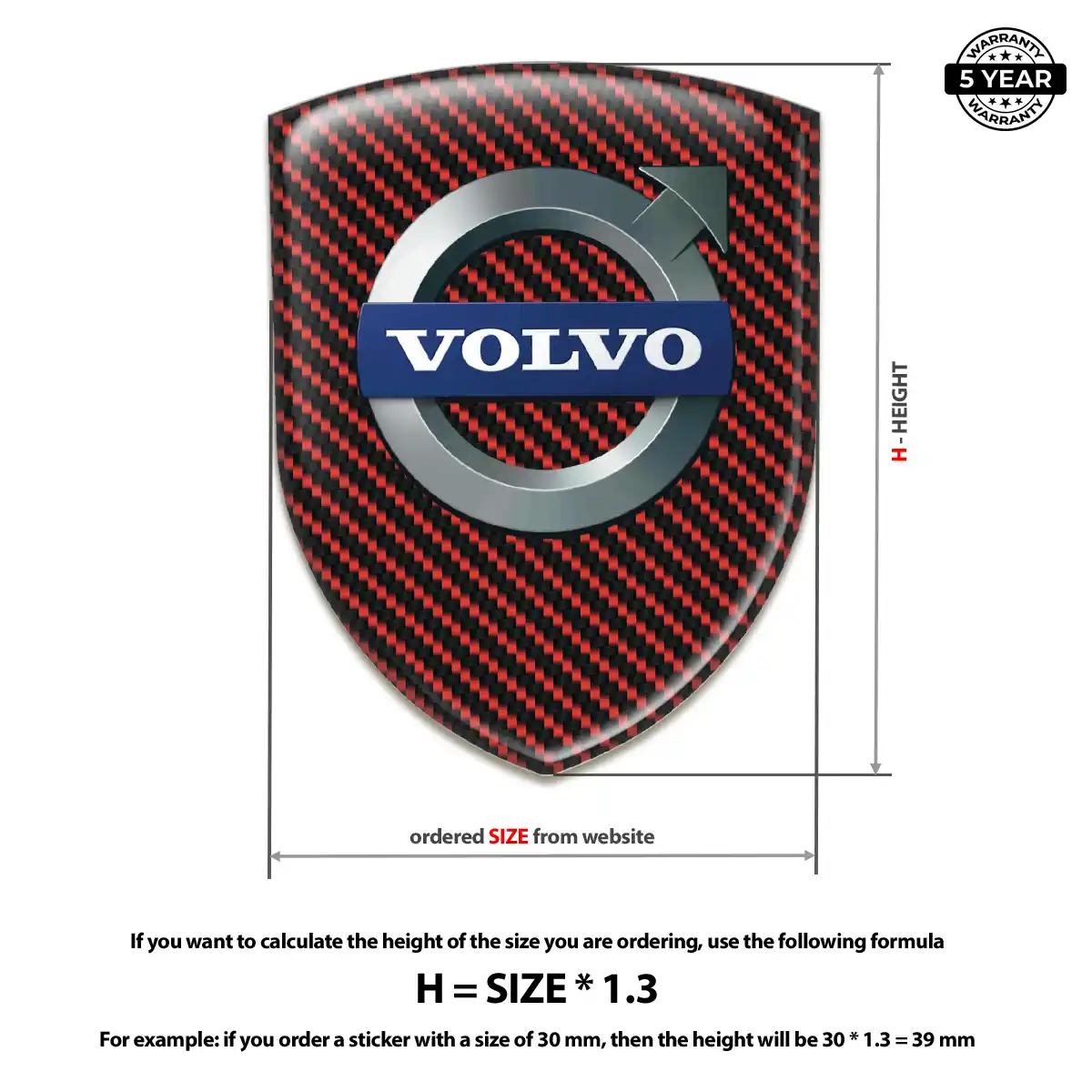 Volvo 3D Domed Sticker Deluxe Edition