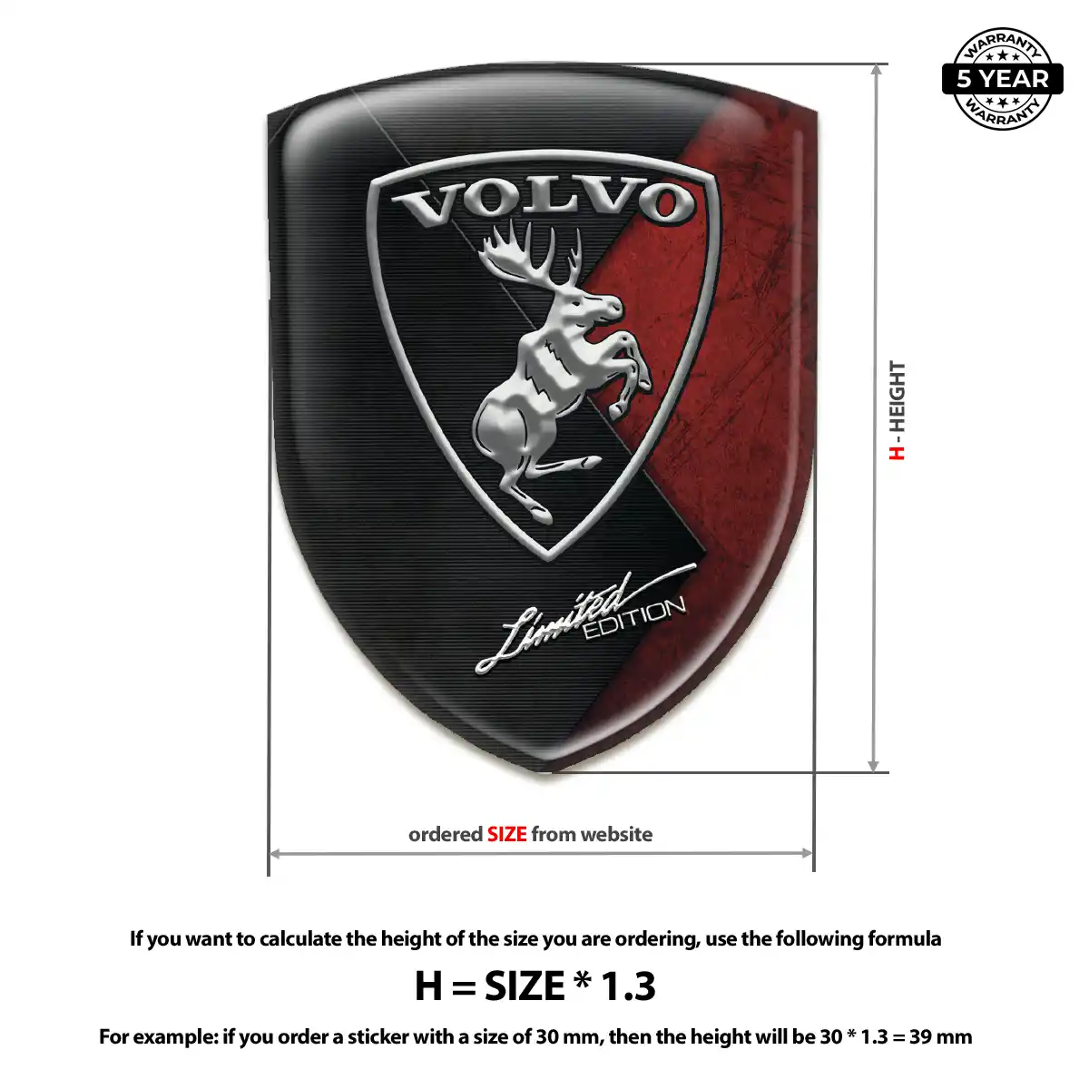 Volvo 3D Domed Sticker Elite Finish