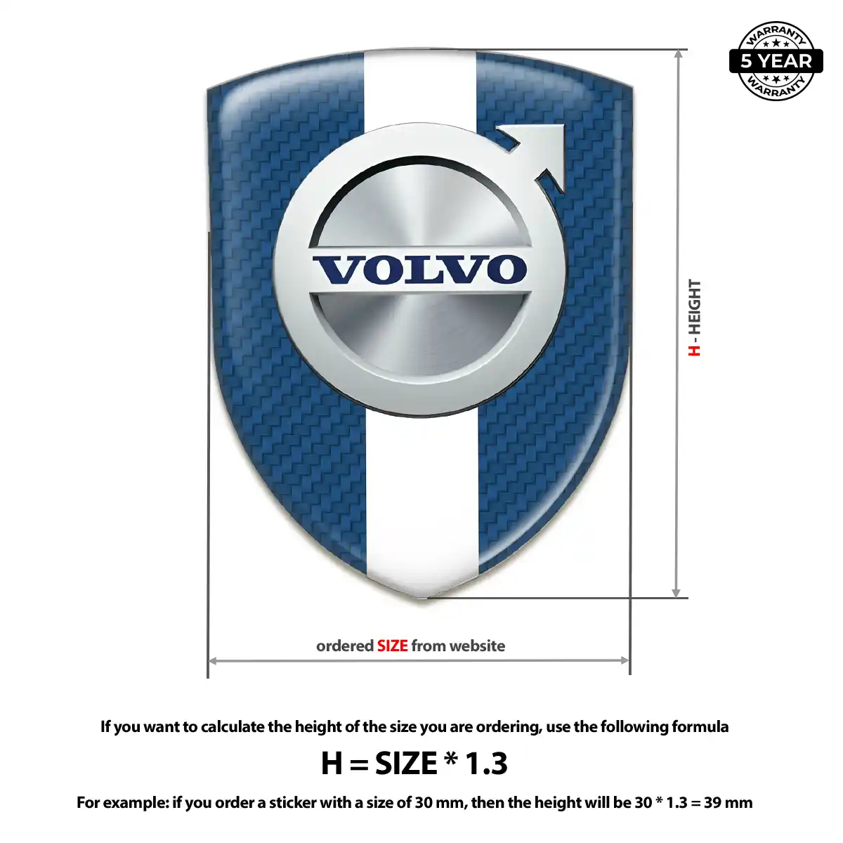 Volvo 3D Domed Sticker Exterior Luxe