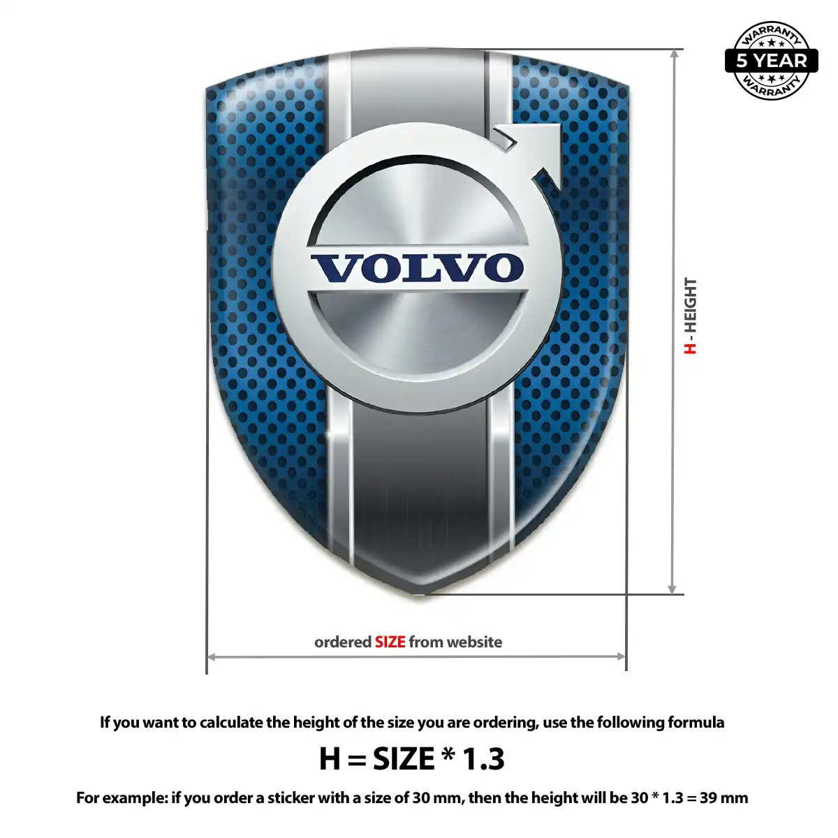 Volvo 3D Domed Sticker Interior Elegance