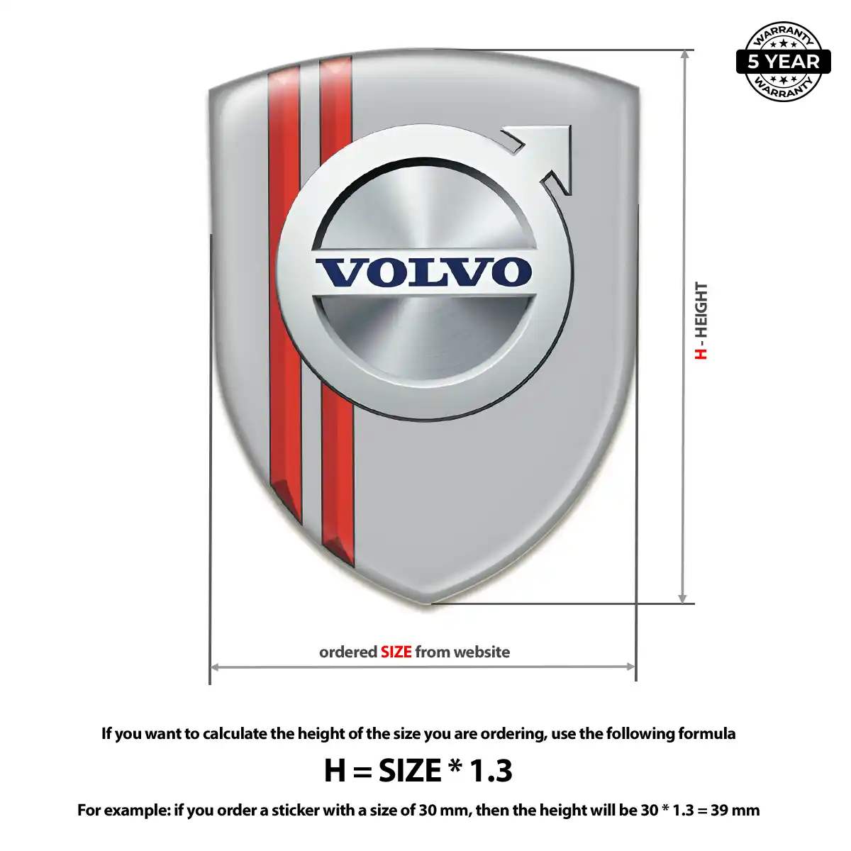 Volvo 3D Domed Sticker Interior Luxe