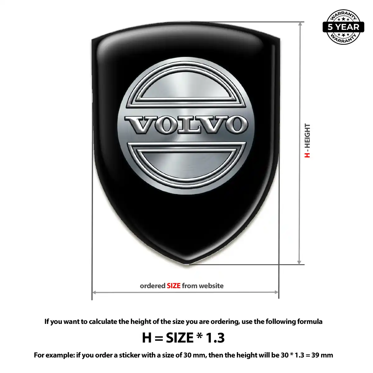 Volvo 3D Domed Sticker Outer Style