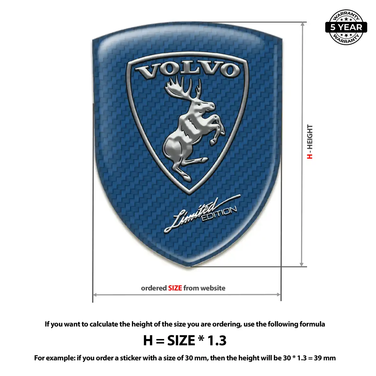 Volvo 3D Domed Sticker Premium Dome
