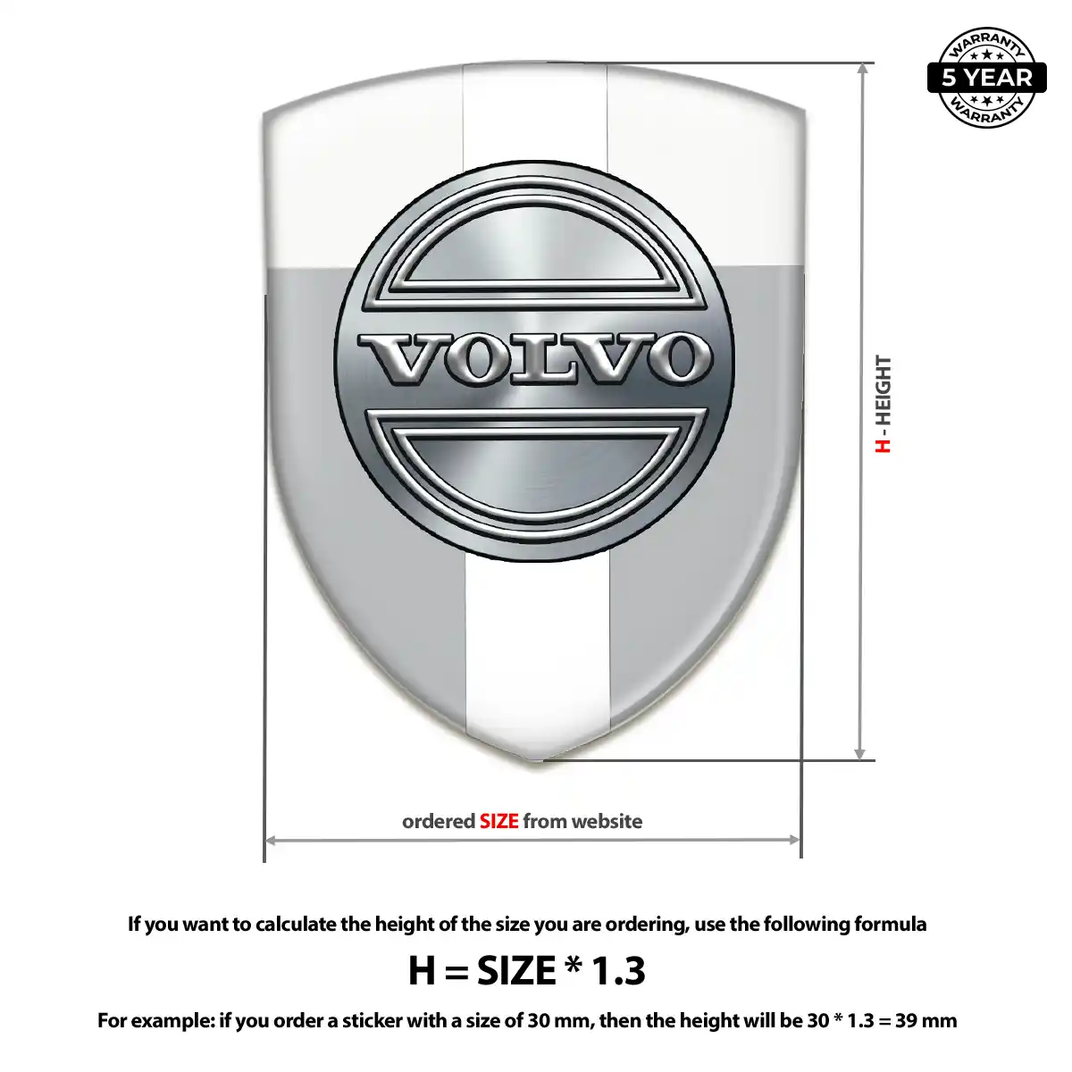 Volvo 3D Domed Sticker Prestige Line