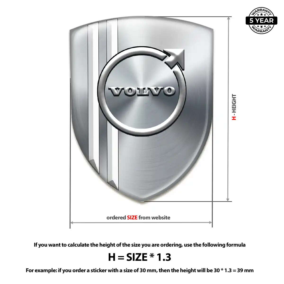 Volvo 3D Domed Sticker Prime Quality