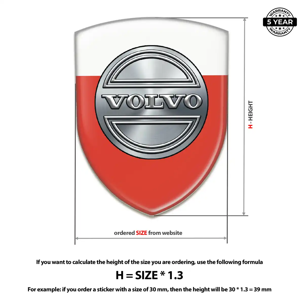 Volvo 3D Domed Sticker Refined Design