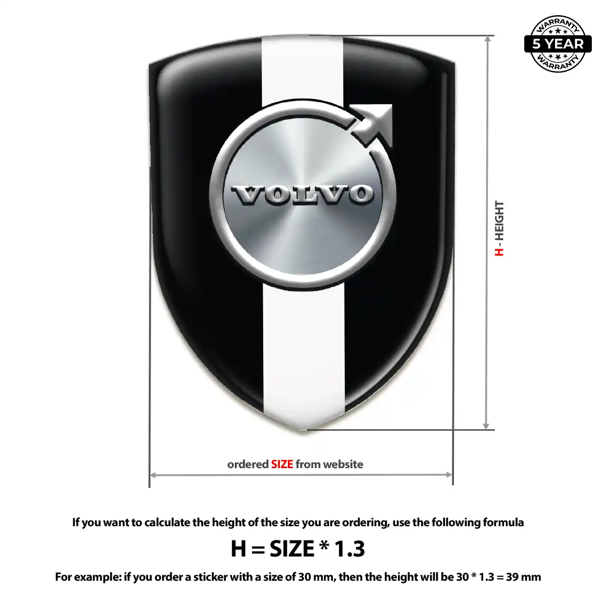 Volvo 3D Domed Sticker Resin Elite