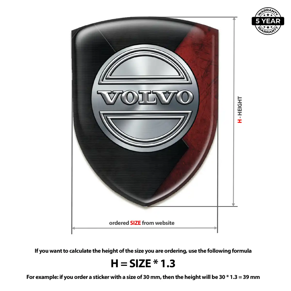 Volvo 3D Domed Sticker Signature Grade