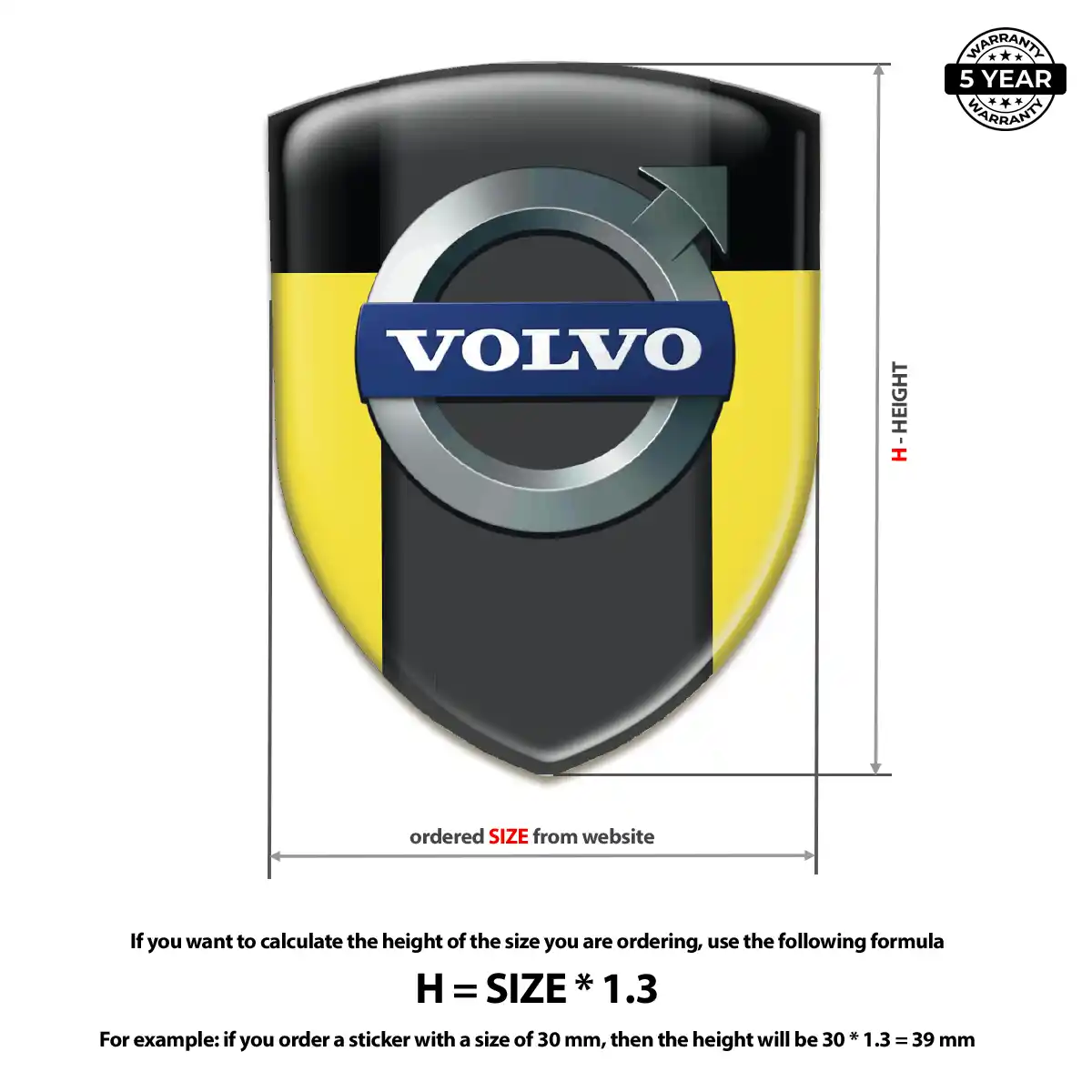 Volvo 3D Domed Sticker Sleek Style