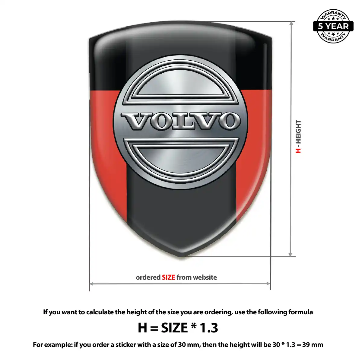 Volvo 3D Domed Sticker Superior Craft