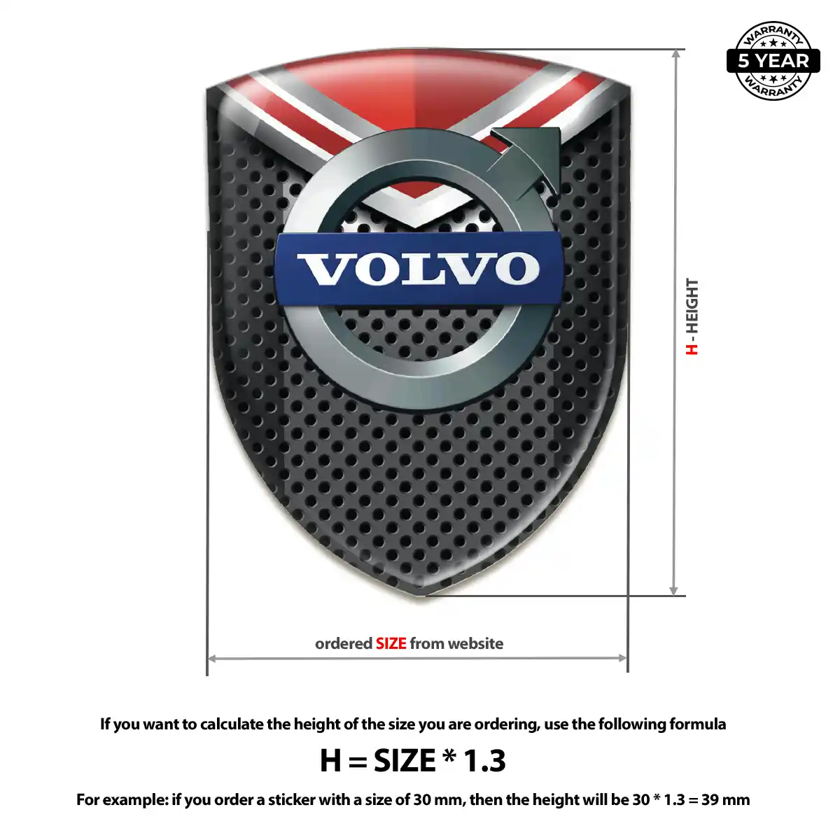 Volvo 3D Emblem Sticker Cabin Style