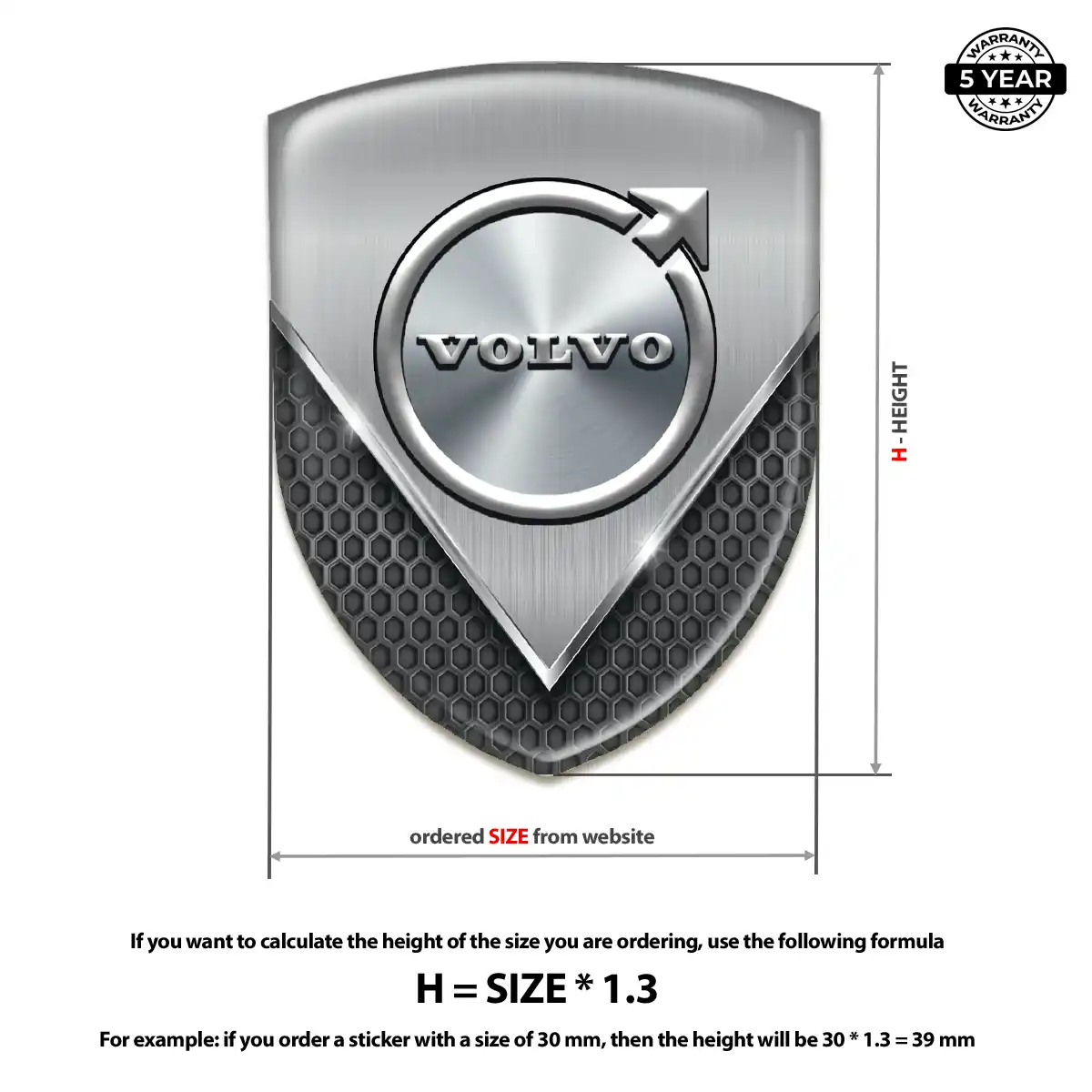 Volvo 3D Emblem Sticker Elite Finish