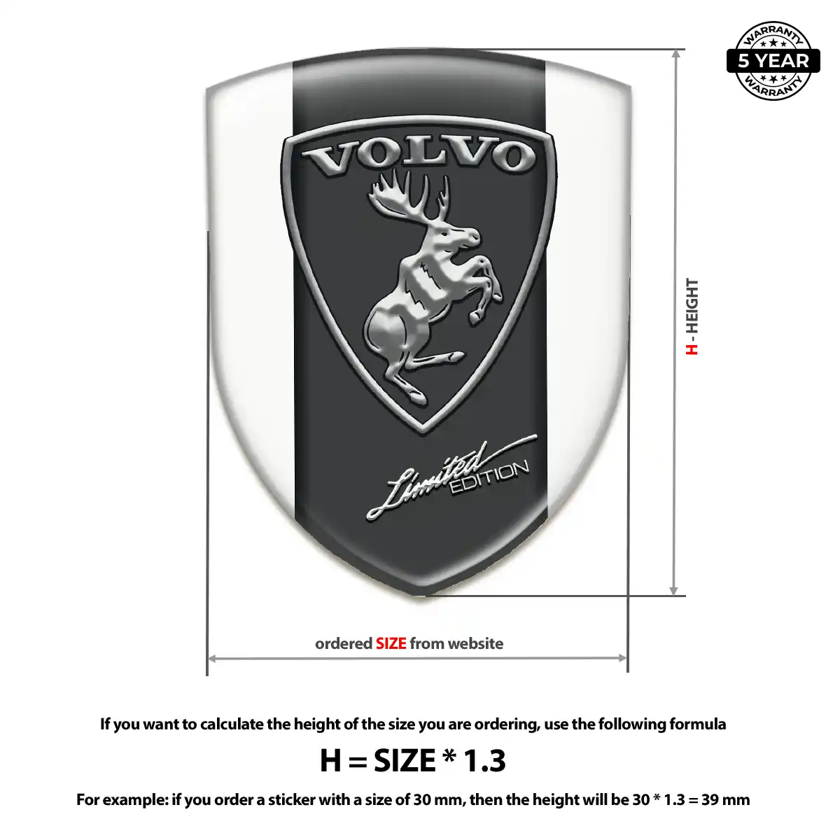 Volvo 3D Emblem Sticker Exclusive Series