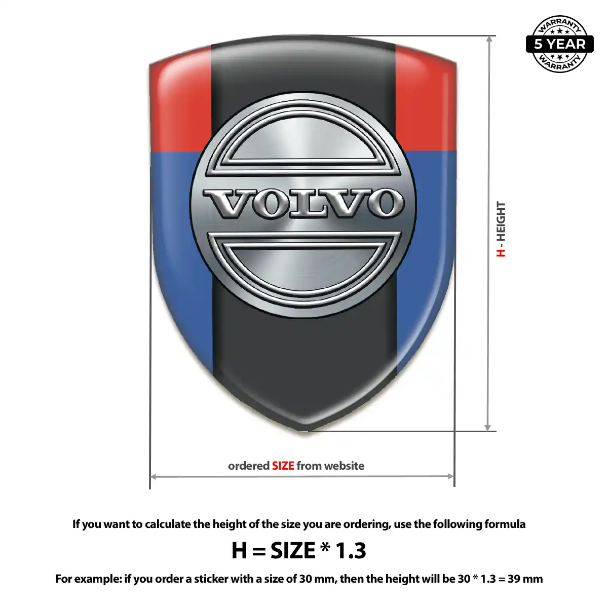 Volvo 3D Emblem Sticker Exterior Luxe
