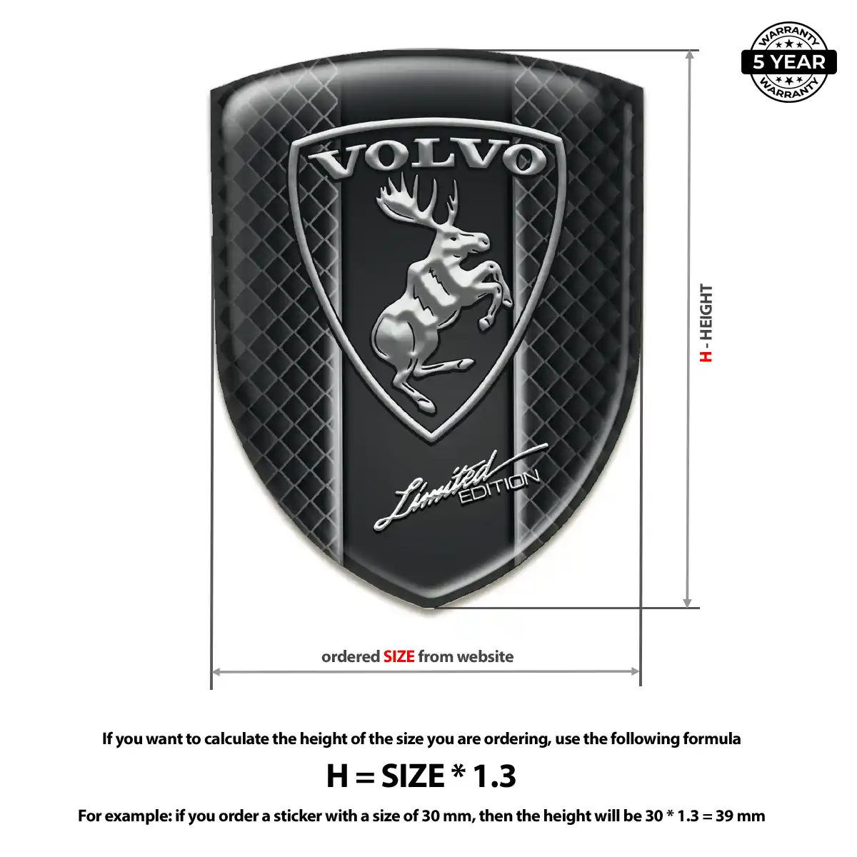 Volvo 3D Emblem Sticker Interior Elegance