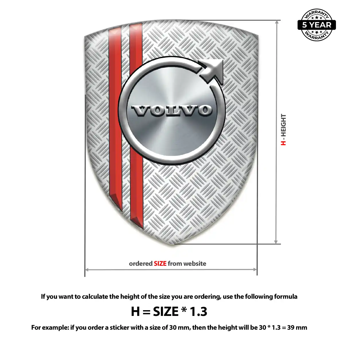 Volvo 3D Emblem Sticker Interior Luxe